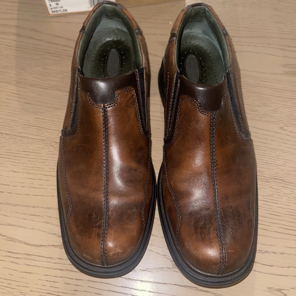 Clarks Babylon Men's Slip On Brown Leather Loafers Style 78669 Size 9M Comfort - Picture 6 of 16